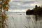 Fall Colors Peek Out of a Cloudy Day on Lake Superior.