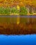 Fall colors reflected in still pond