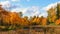 Fall colors in the Snoqualmie Valley under fair sky