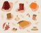 fall comfort items, autumn set of decorative stickers