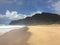 Fall Day with Rainbows at Polihale Beach on Kauai Island in Hawaii.