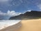 Fall Day with Rainbows at Polihale Beach on Kauai Island in Hawaii.