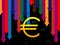 Fall, depreciation of the Euro, decrease of the value of the monetary unit. Vector