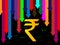 Fall, depreciation of the Indian Rupee, decrease of the value of the monetary unit. Vector