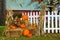 Fall Display by White Picket Fence