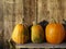 Fall: farm stand sunlit pumpkins