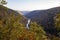 Fall foliage at Leonard Harrison State Park in an afternoon. Pine Creek Gorge, the Grand Canyon of Pennsylvania