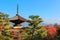 Fall foliage and the pagoda at Jojakko-ji Temple