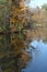 Fall foliage reflecting in water