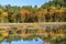 Fall foliage and reflections in Plymouth, New Hampshire.