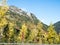 Fall foliage at Stevens pass along US highway 2 in Cascade Mountains