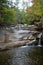 Fall Foliage with Tiered Waterfalls on Rocks