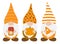 Fall Gnomes vector illustration. Thanksgiving Gnomes