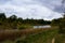 Fall landscape forest and lake Fall colors in a park in a park Michigan