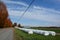 Fall landscape hay bales