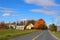 Fall landscape old farm in country side of Bromont i