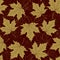 Fall leaf seamless pattern. Autumn foliage. Repeating golden color design.