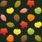 Fall Leafs Pattern Background Green