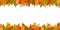 Fall leaves border autumn background. Leaf frame banner for thanksgiving, school. October floral backdrop. Foliage design postcard