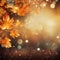 Fall leaves on a sparkling ethereal background