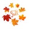 Fall lettering and maple leaves