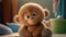 Fall in love with an adorable fluffy monkey plush toy character, Generative AI