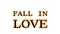 Fall In Love fire text effect white isolated background