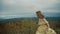 Fall on Max Patch Mountain Appalachian Mountains, Tennessee & North Carolina, portrait of young woman in yellow dress