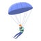 Fall parachuting icon, cartoon style