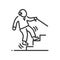 Fall prevention - line design single isolated icon
