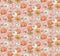 Fall pumpkin seamless pattern. Fairy tale nursery repeat background, wild flower autumn bloom illustration.  Kids baby girl