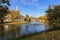 Fall in Riga, view of the city channel