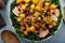 Fall salad with kale, roasted squash and apples