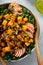 Fall salad with kale, roasted squash and apples