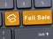 Fall sale button on computer keypad