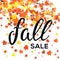 Fall sale design. Seasonal discount autumn poster