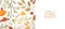 Fall season flat vector background. Autumn botanical colorful banner template with place for text. Dried leaves, twigs