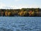 Fall shoreline colorful on Owasco Lake Auburn NYS