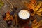 Fall spices scented candle , autumn decoration
