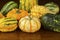 Fall Squash or Gourds in Closeup