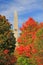 Fall trees and Bennington Monument