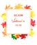 Fall watercolor hand drawn maple leaves square frame