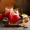 Fall or winter sangria with fig, apples and honey