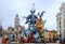 Fallas monument in the town hall square of Valencia during the fallas of 2022, in the week of San Jos