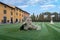 Fallen Angel at the Square of Miracles in Pisa Liguria Italy on April 17, 2019. Three