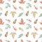 fallen autumn leaves vector seamless pattern stamps of natural leaves paint on paper. background for fabrics, prints, packaging