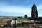 Fallen church on the beach