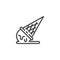 Fallen ice cream cone line icon