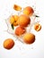 Falling Apricot on white back drops