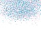 Falling Blue and Pink Confetti Vector Graphic. White Background. Soft Layout Design.